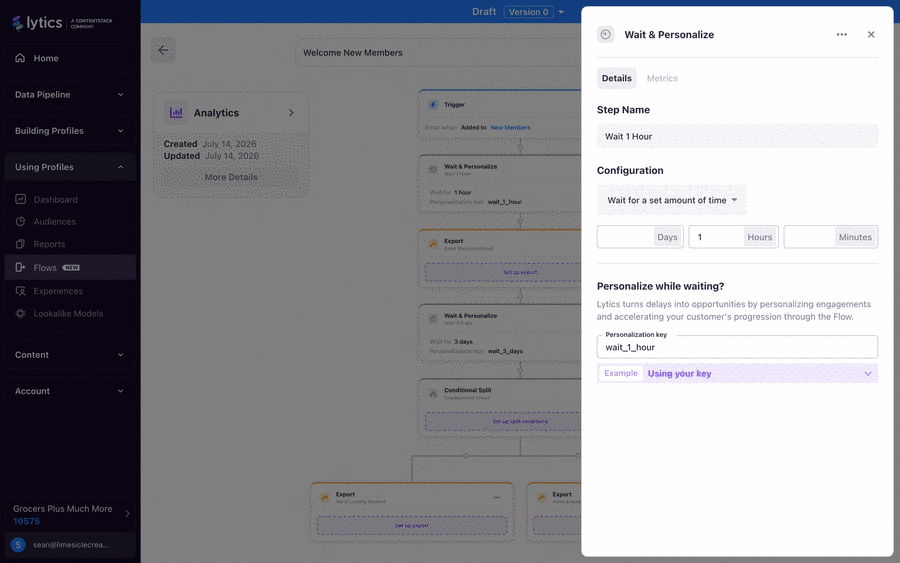 Flow components and drawer configuration examples.