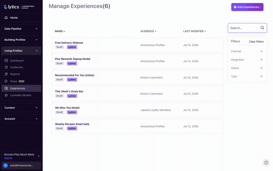 Common Pathfora use case blueprints: lead capture, content promotion, and exit-intent rescue configured in the Experiences UI.