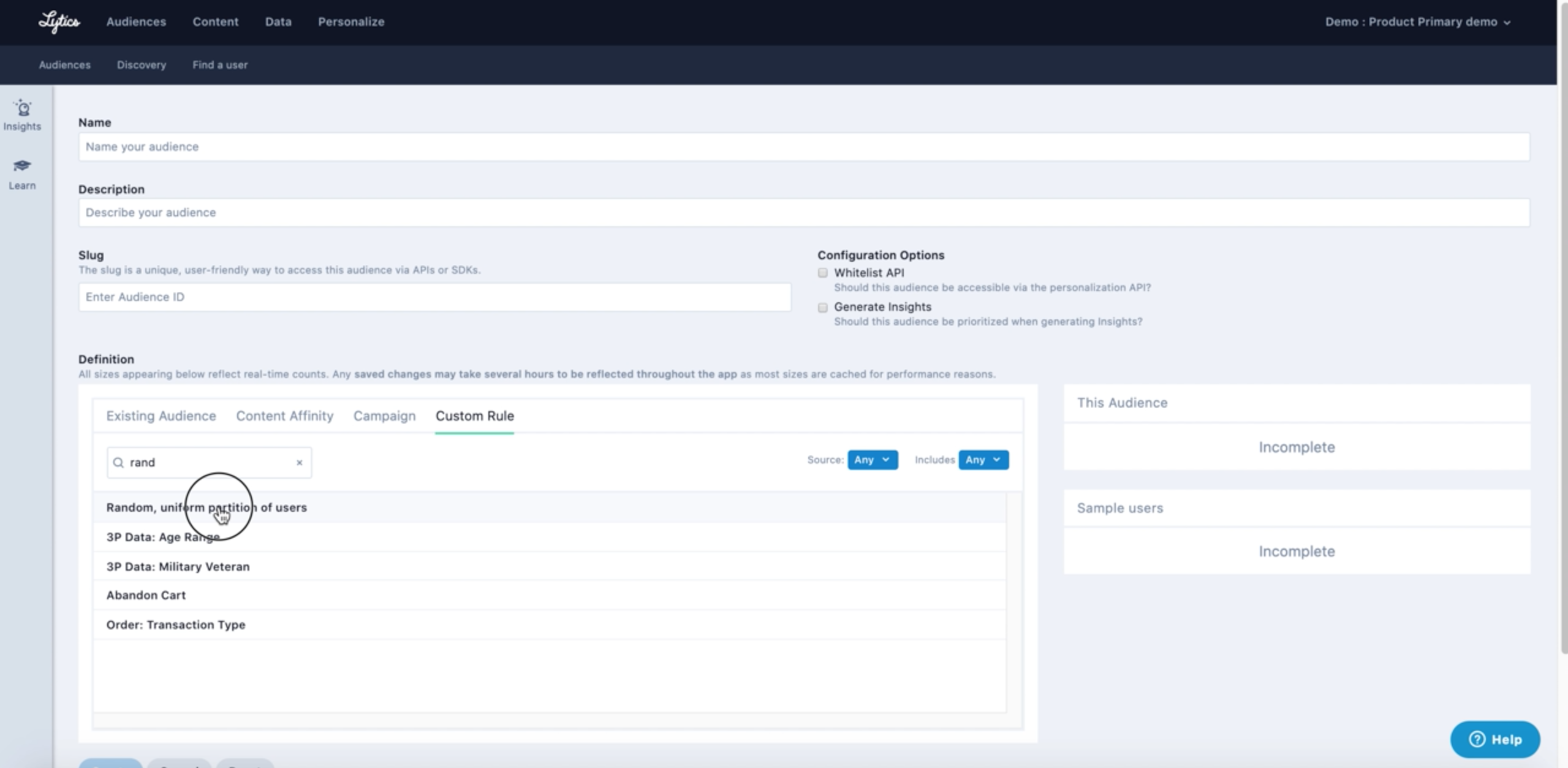 Type random and select random uniform partition of users.png