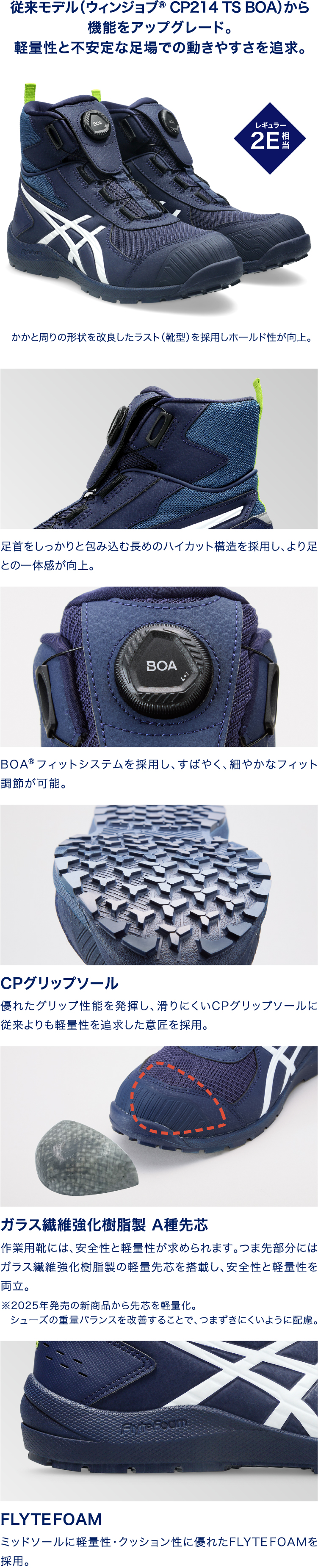 WINJOB® CP224 TS BOA｜安全靴 ワークシューズ｜ASICS