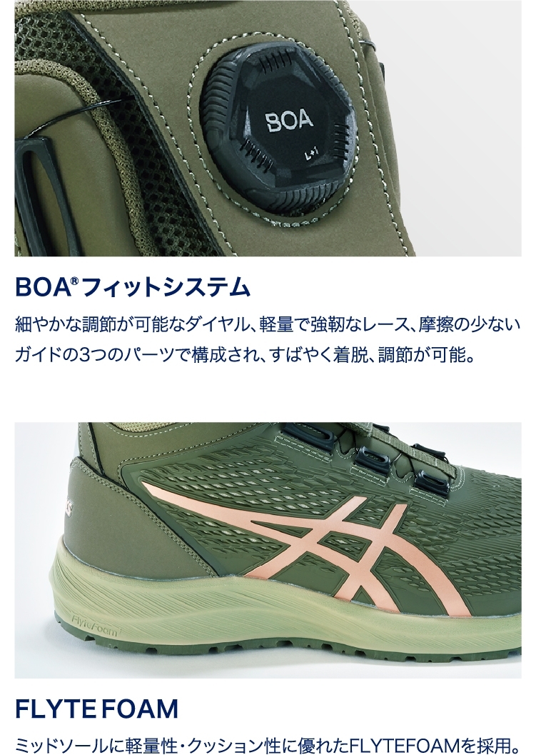 WINJOB® CP122 BOA｜安全靴 ワークシューズ｜ASICS