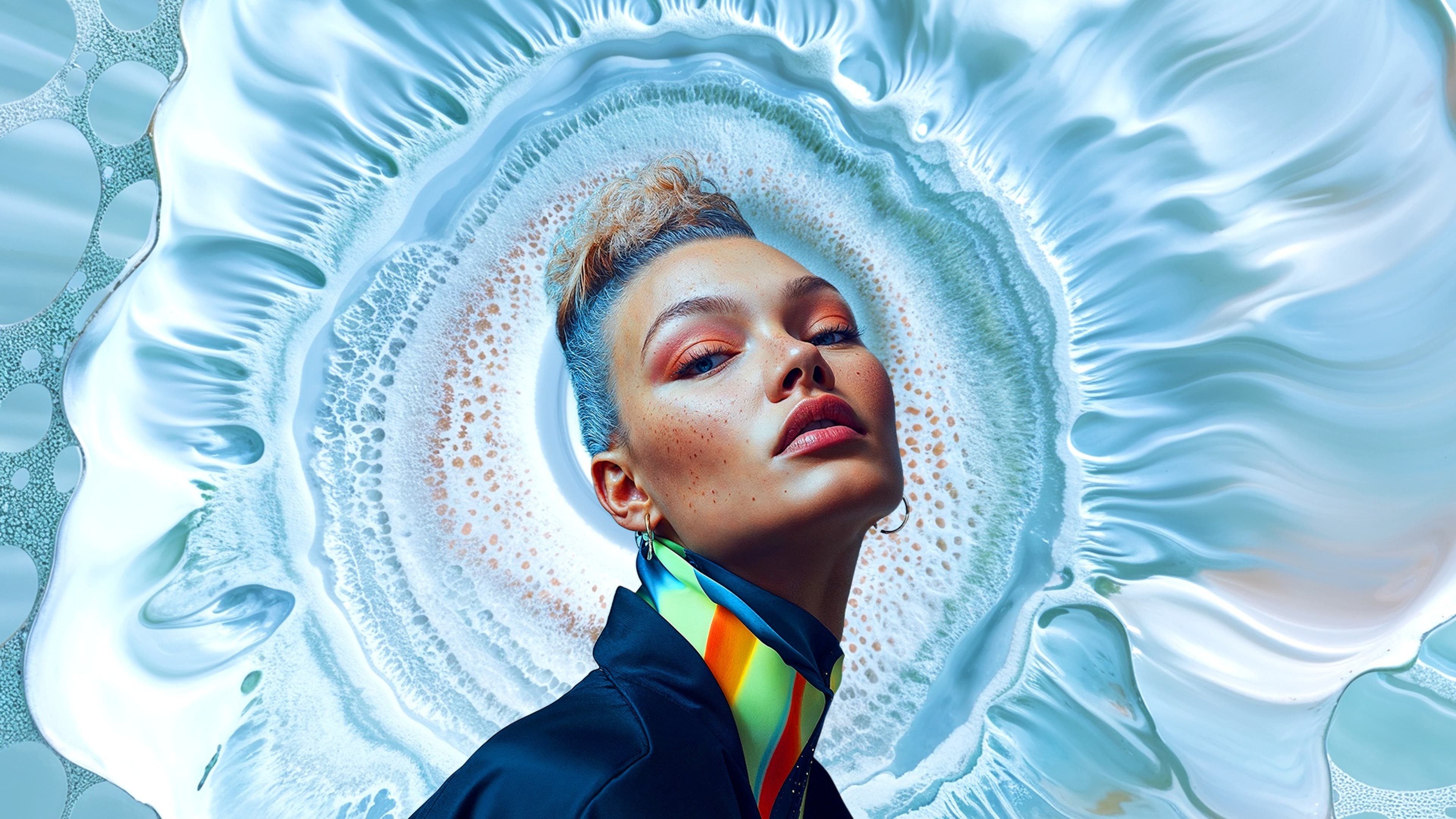 Female model on blue background representing coty news