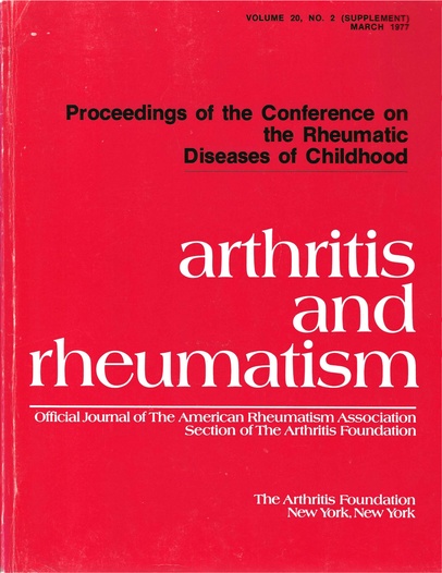 Arthritis and Rheumatism supplement cover