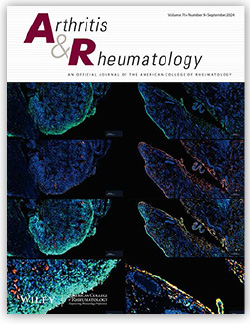 See the cover of the Arthritis & Rheumatology journal. 