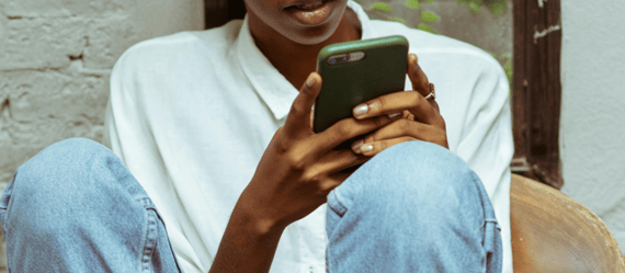 woman holding a mobile