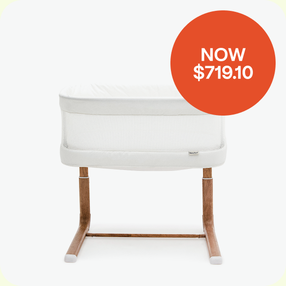 SAVE $79.90 Babyrest Swan Smart Bassinet Walnut/White