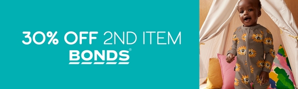 30% off the 2nd item: Bonds Babywear
