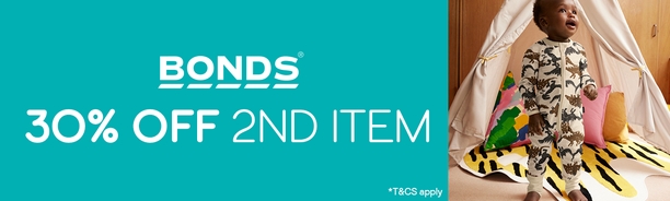 30% off 2nd item: Bonds Babywear