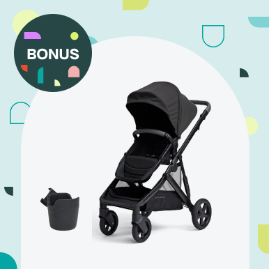 Edwards & Co Olive Pram & Second Seat. Bonus Cup Holder worth $34