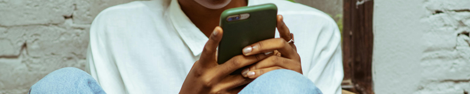 woman holding a mobile