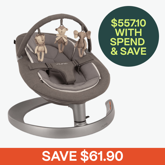 Nuna Leaf Grow Glider With Toybar Graphite