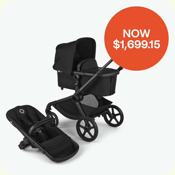 SAVE $299.85 Bugaboo Kangaroo Stroller with Bassinet Black/Midnight Black