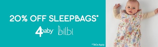 20% off 4baby & Bilbi sleepbags 