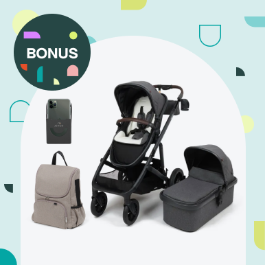 Jengo Strand Pram & Bassinet. Bonus Backpack & Cup Holder worth $89.94