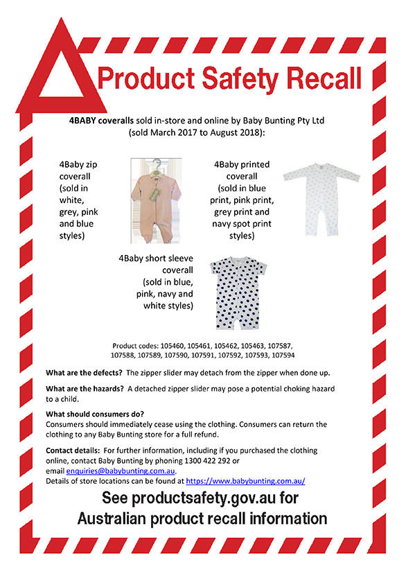 4Baby Coveralls Recall Notice