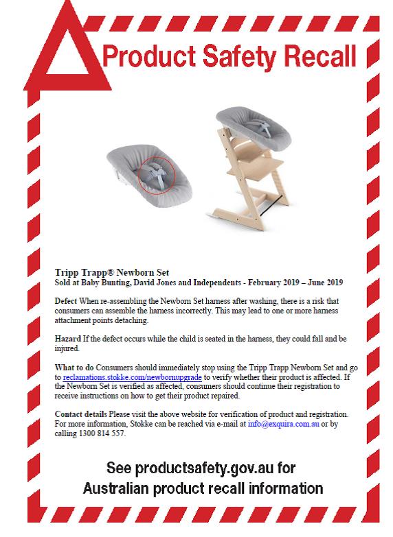 Tripp Trapp Newborn Set Recall Notice