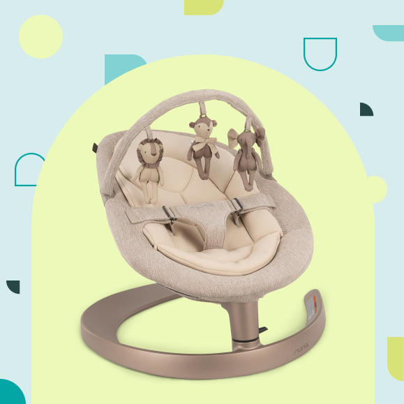 Nuna Leaf Grow Glider with Toybar - Sand