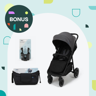 4baby Zip Stroller. Bonus Cupholder & Organiser worth $42.94
