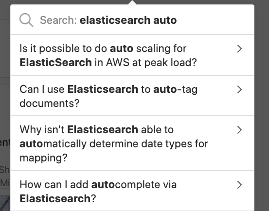 Autocomplete search example
