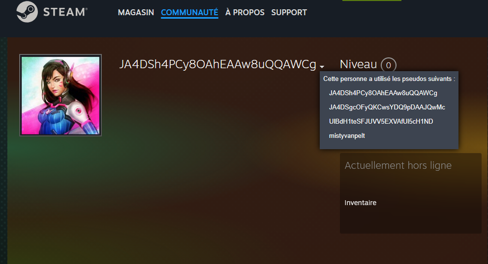 Steam profile page containing TELEPUZ C2 fallback domain encrypted with hardcoded key showing profile history