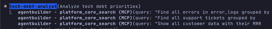 Code to demonstrate how the agent orchestrates multiple queries.