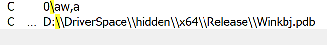 Rookit’s string showing the compilation path