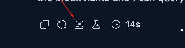 Trace icon in the Agent Builder conversation UI used to open the OTel trace waterfall view