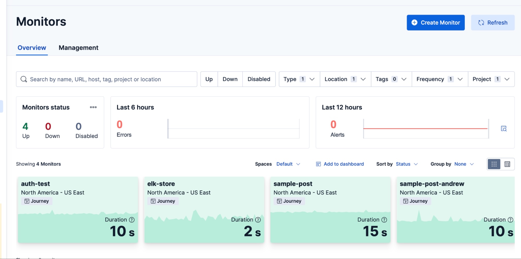 Monitors in Kibana