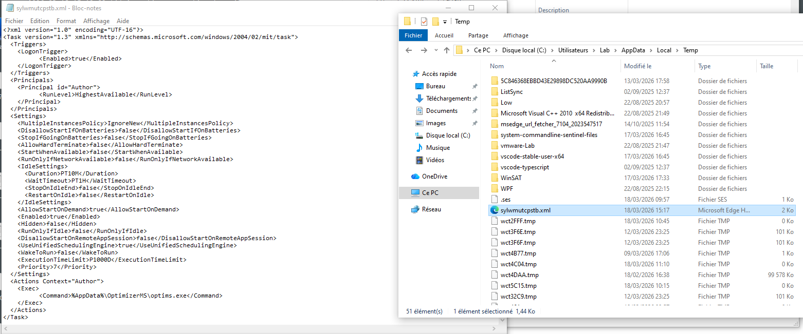 Malware XML task configuration