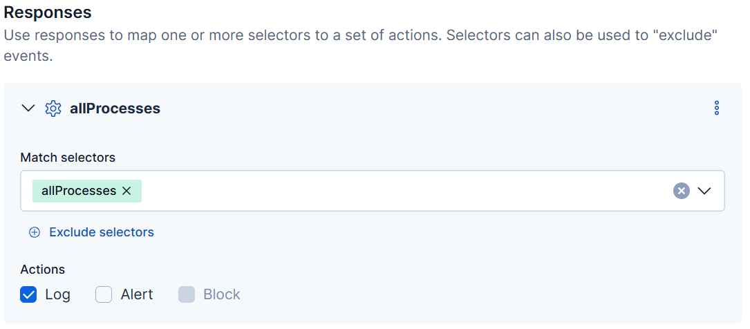 Figure 6: Defend for Containers allProcesses log response
