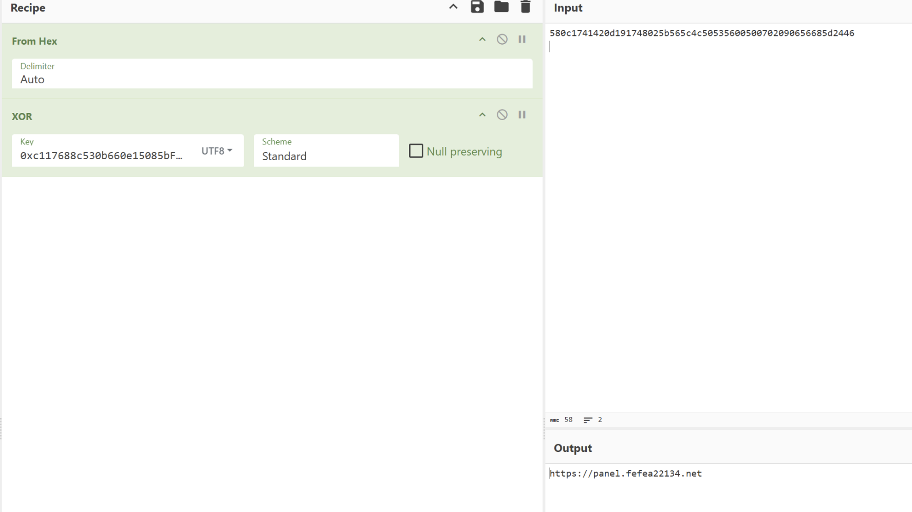 Xor decrypting the raw input