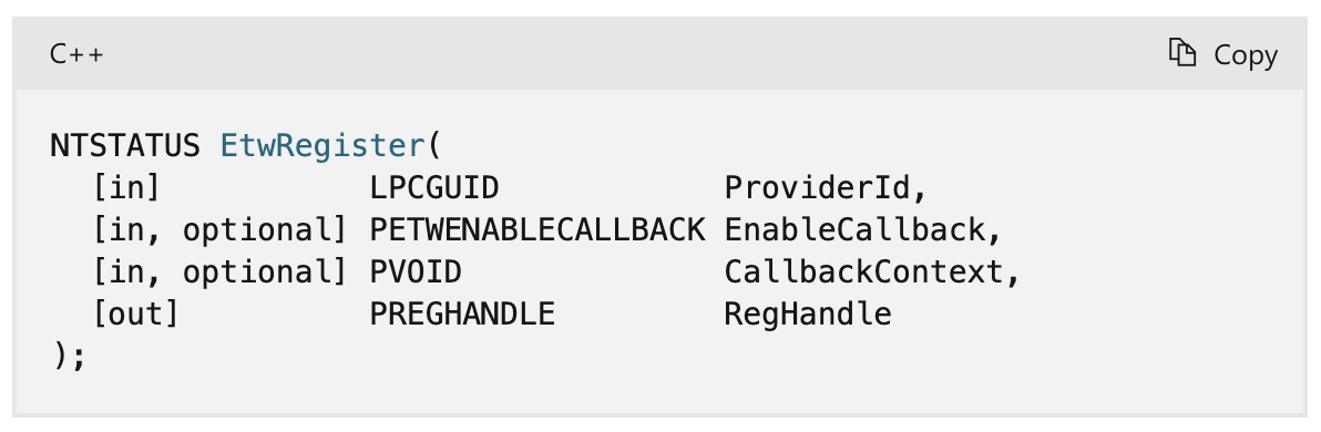 EtwRegister documentation