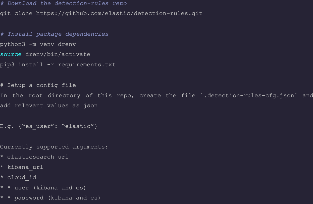 Detection Rules CLI setup