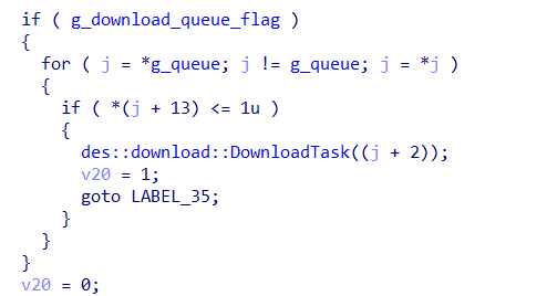 Processing download tasks from the queue