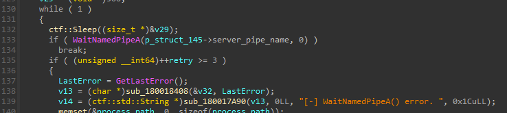 Wait for injected process to create its named pipe