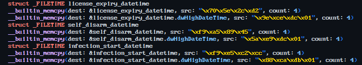 Hardcoded FILETIMEs