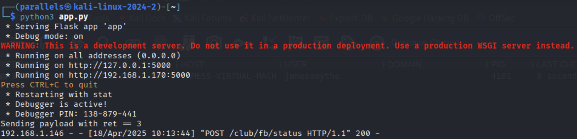 Custom Python+Flask C2 Server