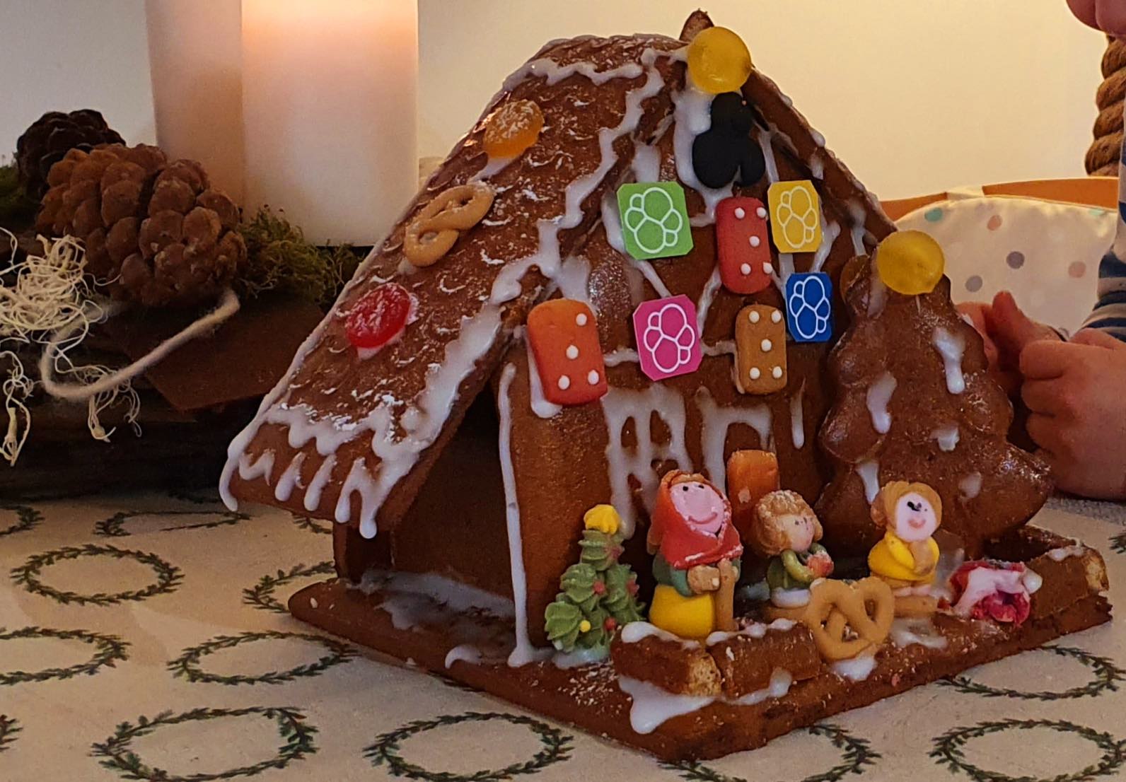 Gingerbread house with a manger