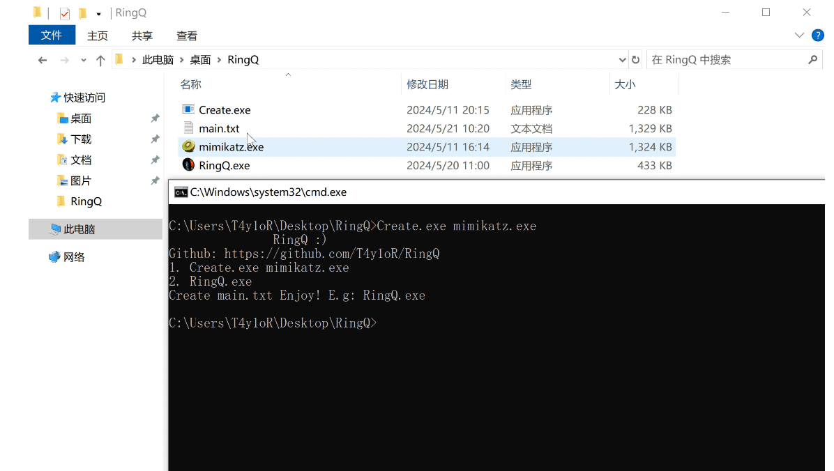 Screenshot of RingQ demo