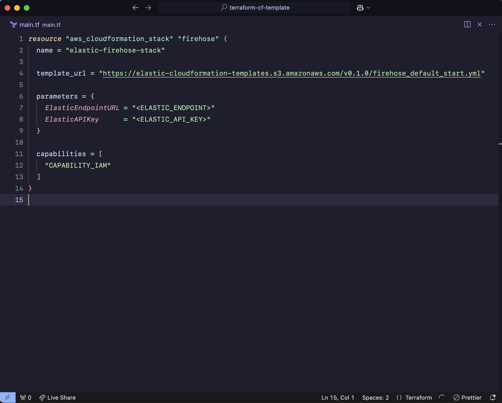 Terraform template