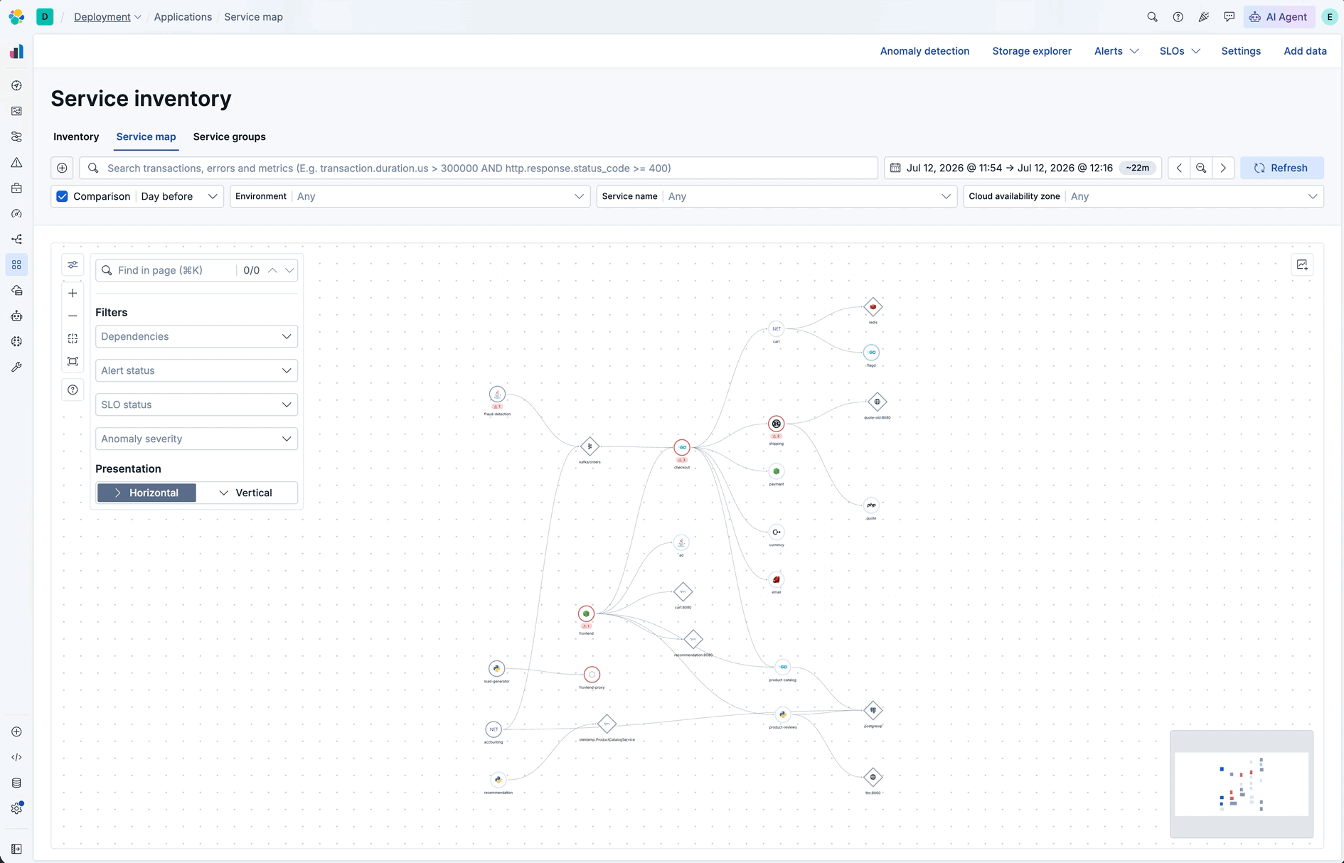 One-click add service map to dashboard from APM UI