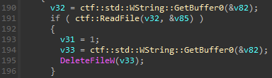 Read and delete the output file
