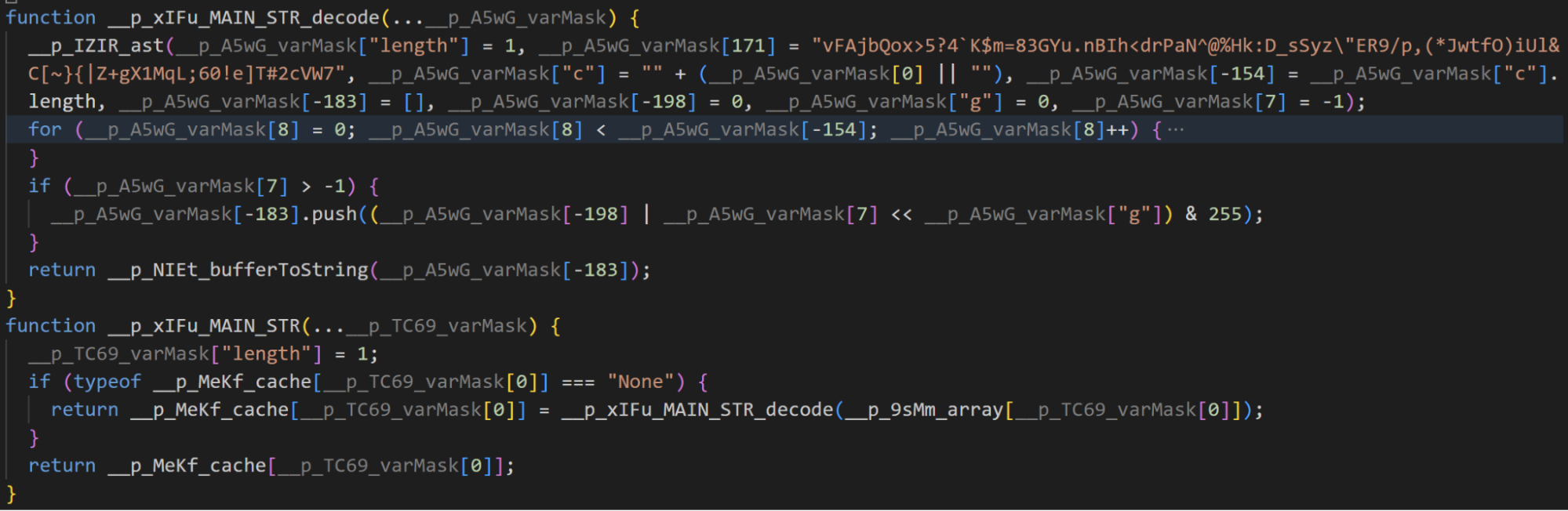 Main logic for string decoding