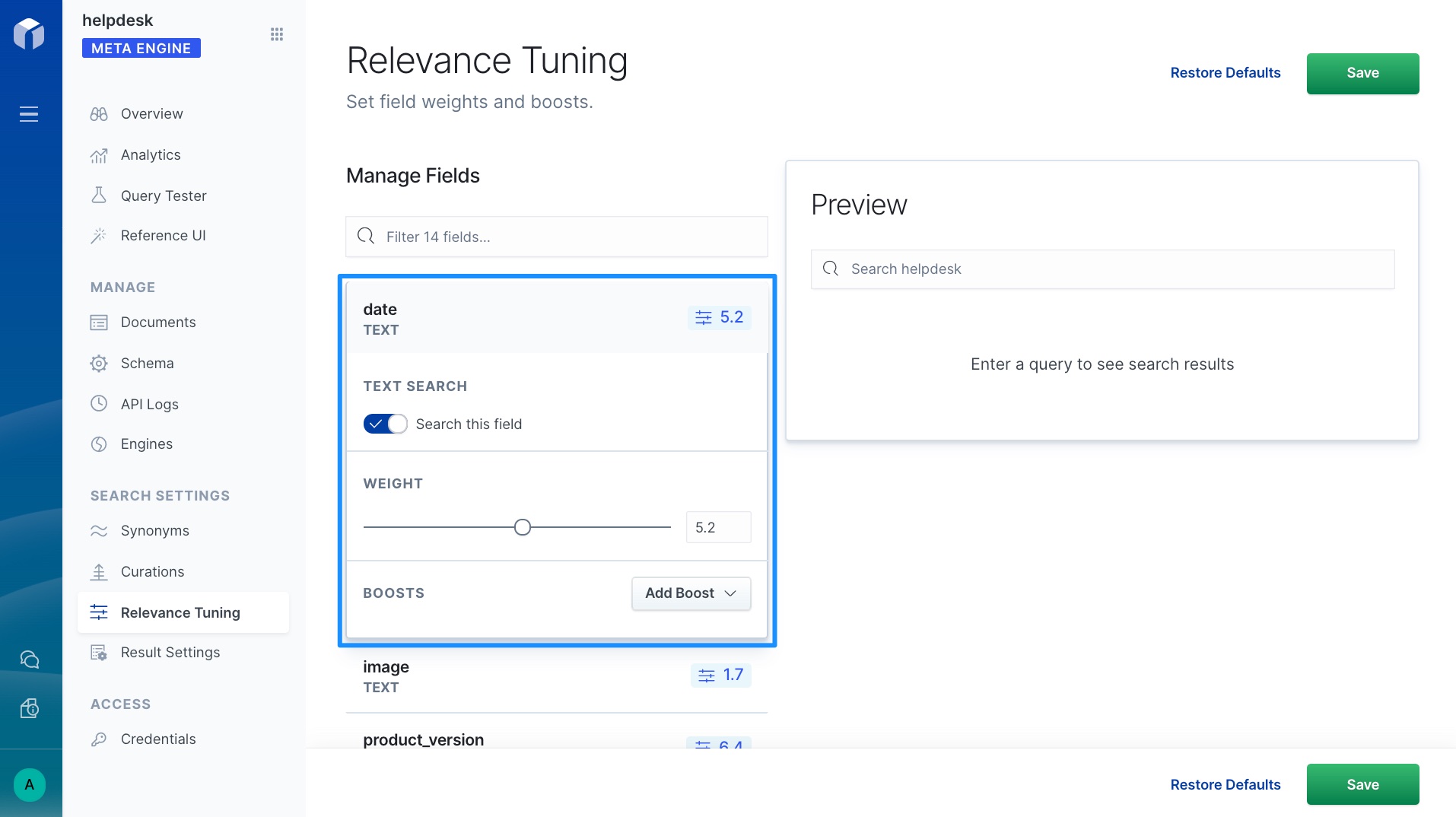Elastic App Search -- tuning search results for relevance