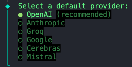 Auswahl eines von OpenAI in Mastra bereitgestellten Modells