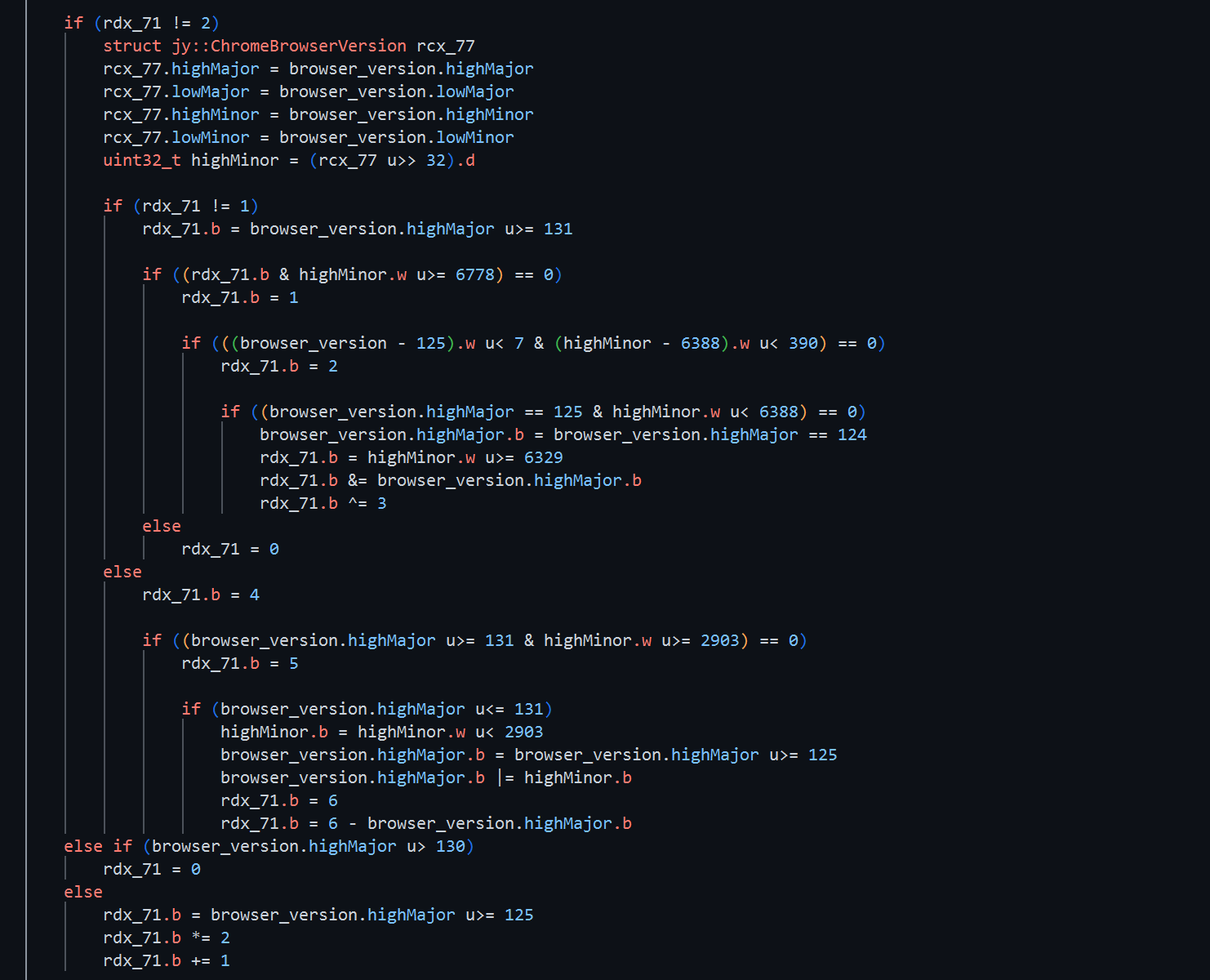 Browser version check