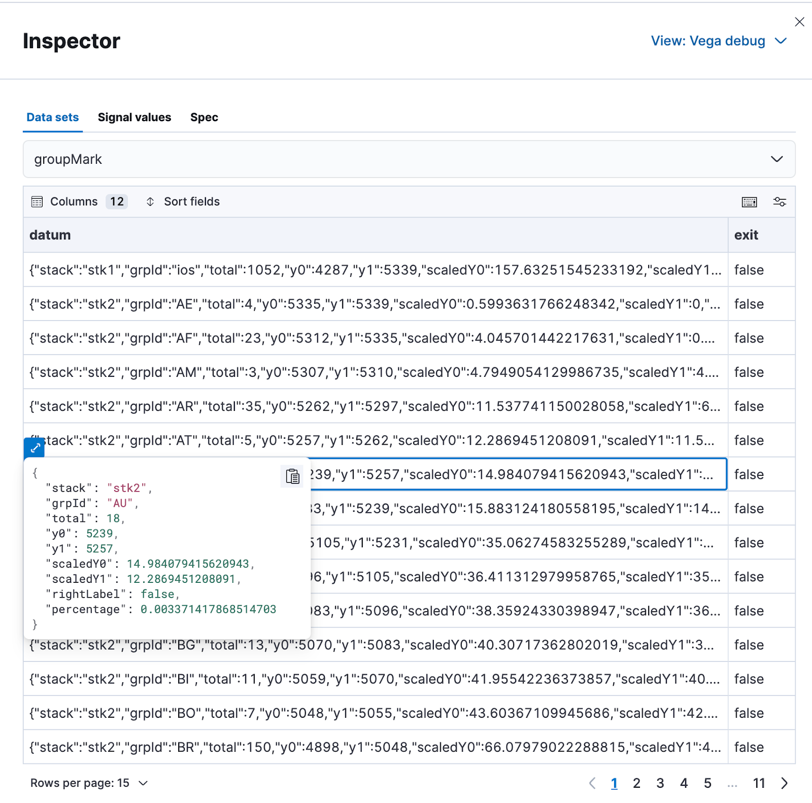 inspector: add a Filter to Kibana