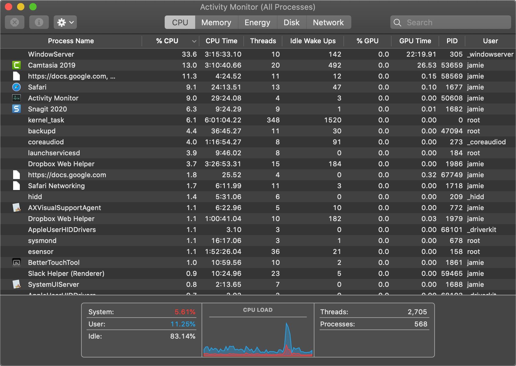 Activity Monitor on Mac