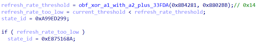 Anti-sandbox check based on refresh rate